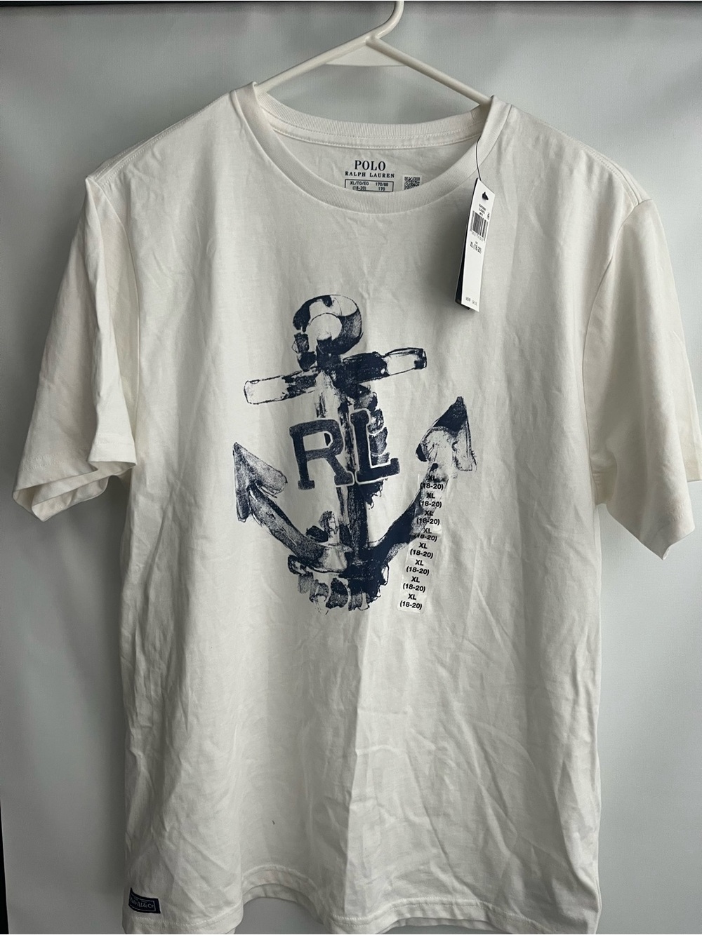 Polo by Ralph Lauren White T-Shirt with Navy Anchor Graphic
